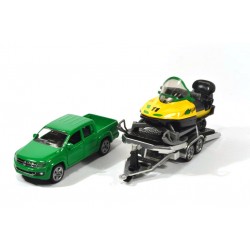 Volkswagen Amarok met trailer en sneeuwscooter
